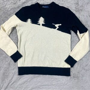 GAP Black and Cream Crew Neck Sweater